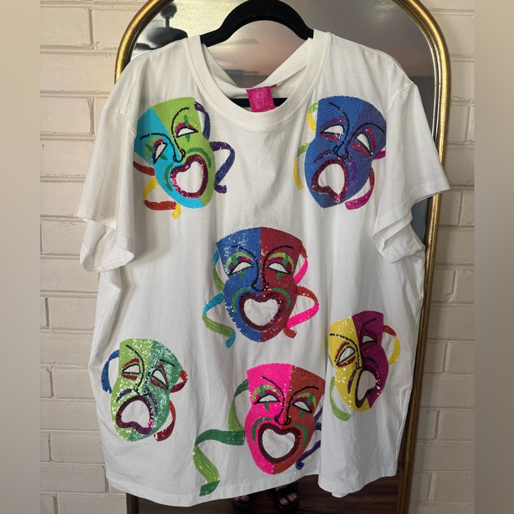 Queen of Sparkles Colorful Mask Tee